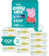 Pampers Easy Ups Pull On Training Pants Peppa Pig, 2T-3T, One Month Supply (140 Count) with Sensitive Water Based Baby Wipes 12 Flip-Top Packs (1008 Wipes Total)