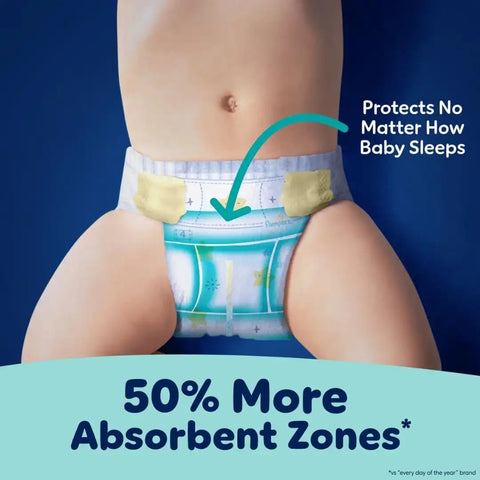 Pampers ZZZ Overnight Diapers, Size 5 (27+ lbs), 50 Count, Nighttime Protection Disposable Baby Diaper, Night Time Leak and Skin Protection