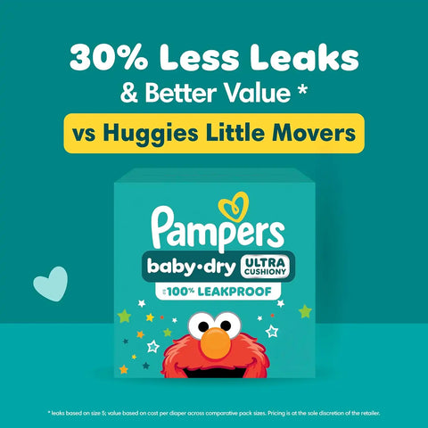 Pampers Diapers - Baby Dry - Size 6, 144 Count, Absorbent Disposable Infant Diaper (Packaging May Vary)
