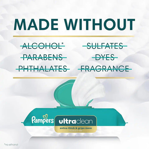 Pampers Pull On Cruisers 360° Fit Disposable Baby Diapers Size 7, One Month Supply (88 Count) with Ultra Clean Baby Wipes 12 Flip-Top Packs (936 Wipes Total)