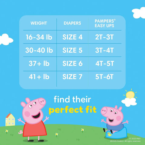 Pampers Easy Ups Pull On Training Pants Peppa Pig, 3T-4T, One Month Supply (124 Count) with Sensitive Water Based Baby Wipes 4X Pop-Top Packs (336 Count)