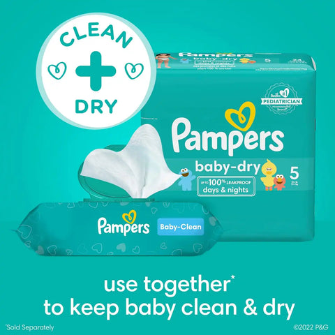 Pampers Baby Wipes, Complete Clean Baby Fresh Scented Wipe, Gently Cleans Head to Toe, 216 Total (3 Flip-Top Packs)