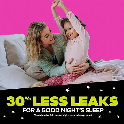Ninjamas Girls Nighttime Underwear, Size S/M (38-70 lbs), 88 Count, Overnight Protection + Pampers Wipes, Sensitive, Water Based Wipe, Unscented, 336 Wipes Total [Packaging May Vary]