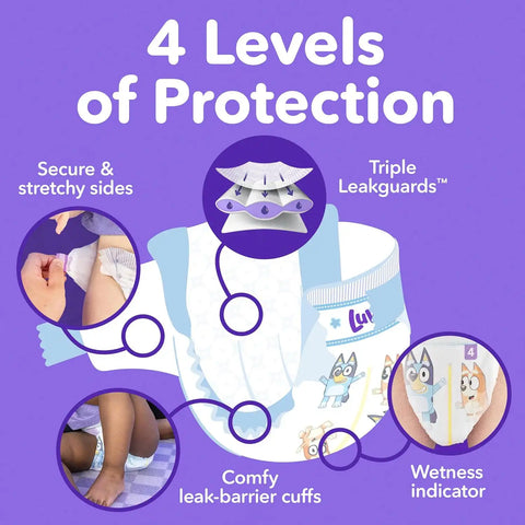 Luvs Size 5 Baby Diapers, Platinum Protection Bluey Diapers for Day & Night, Size 5, 124 Count (Packaging May Vary)