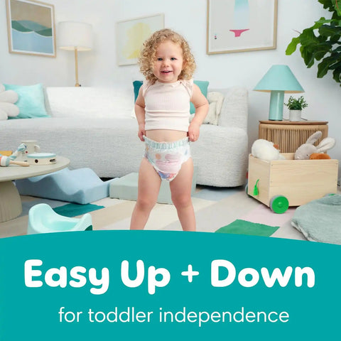 Pampers Easy Ups Pull On Bluey Training Pants Boys and Girls, 2T-3T, One Month Supply (140 Count) with Sensitive Water Based Baby Wipes 12 Flip-Top Packs (1008 Wipes Total)