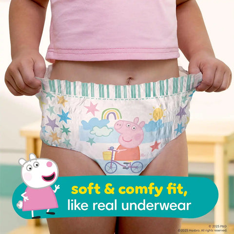 Pampers Easy Ups Pull On Training Pants Peppa Pig, 2T-3T, One Month Supply (140 Count) with Sensitive Water Based Baby Wipes 4X Pop-Top Packs (336 Count)